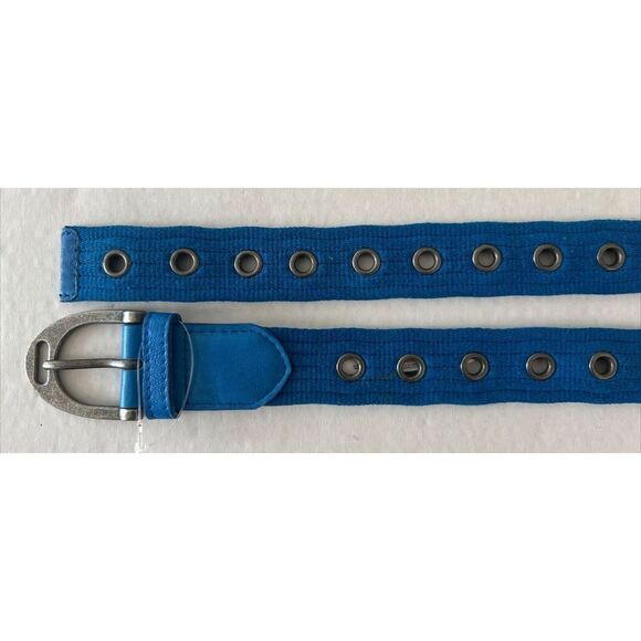 Free People Womens Sz S/M Blue Belt Canvas Leather NEW - Picture 8 of 9